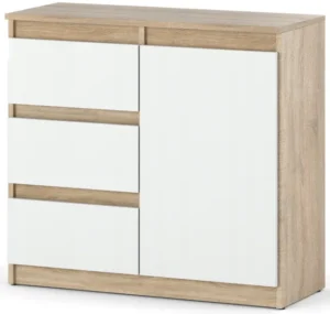 Komoda 80 cm Aga sonoma biała matowa z szufladami nowoczesna do salonu
