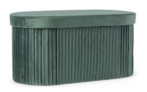 Puf z pojemnikiem Jocelyn zielony 76x38x38cm MDF PU PET Bizzotto