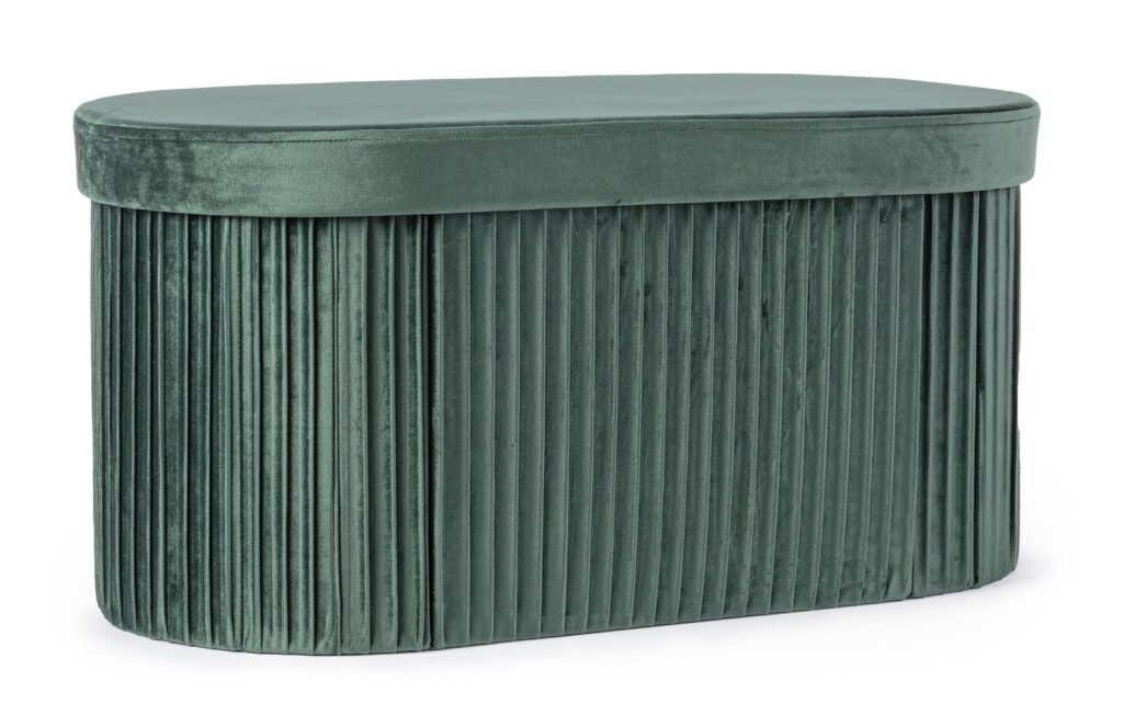 Puf z pojemnikiem Jocelyn zielony 76x38x38cm MDF PU PET Bizzotto