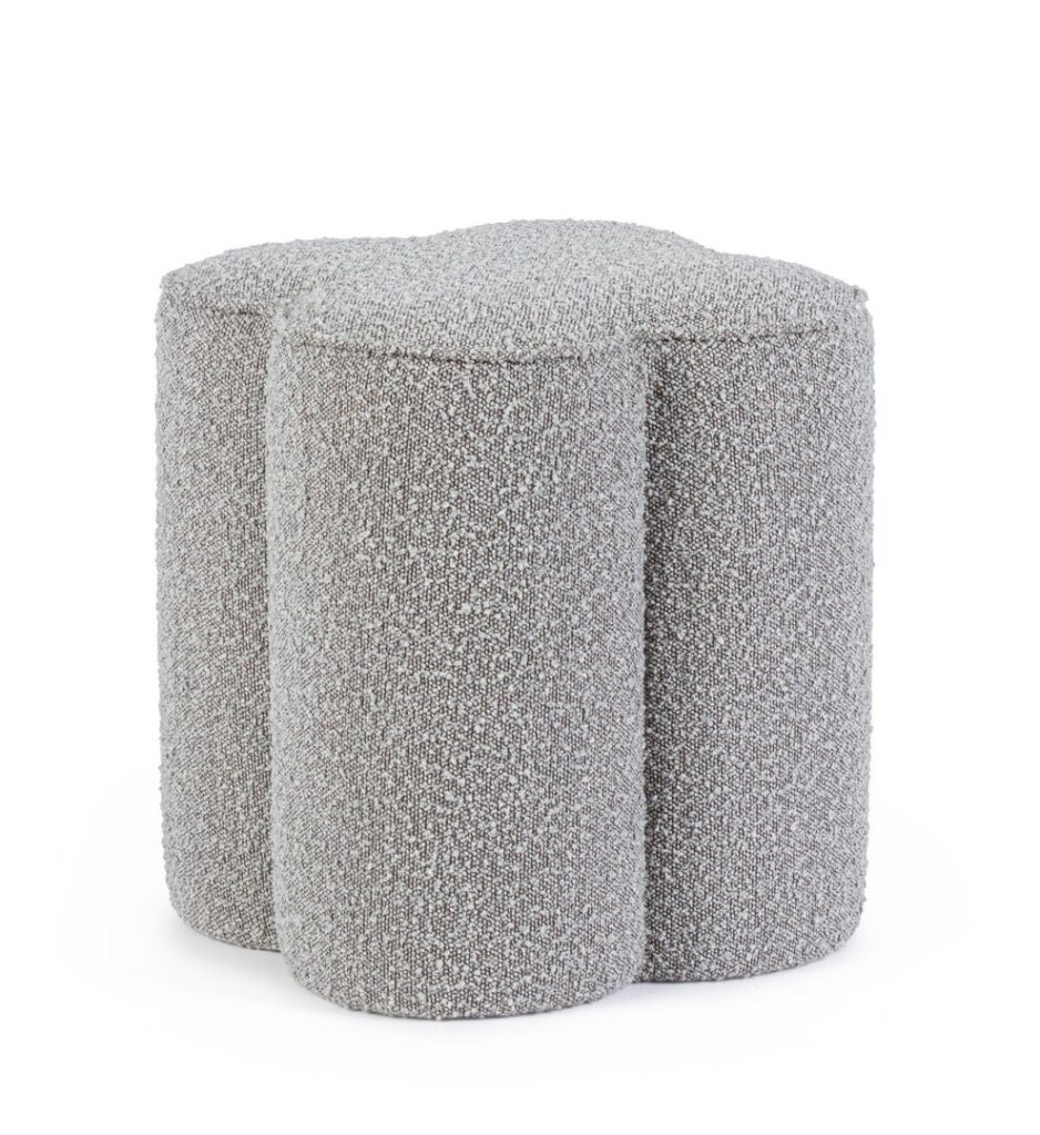 Pufa Cointa szary 40x40x45cm drewno sosnowe i PET Bizzotto