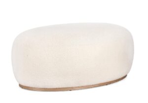 Blerina biały pouf 88x54x36cm MDF z efektem wełny PET Bizzotto