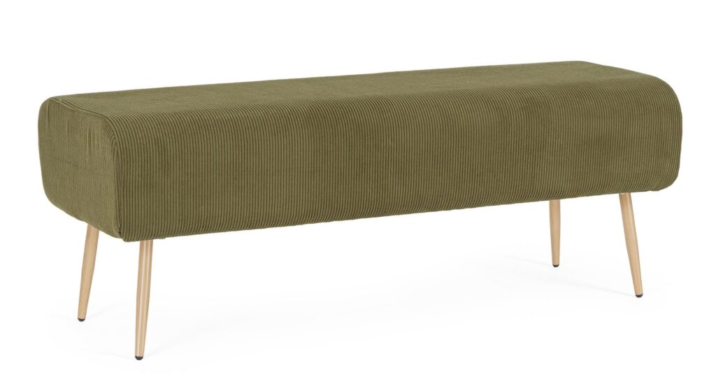 Ławka 2-osobowa Olga zielony leśny 129×45.5x48cm MDF stal PET Bizzotto