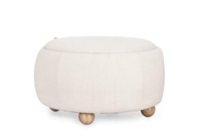 Taboret Irisha biały Ø67x38cm drewno jesion MDF PET Bizzotto