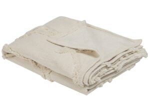 Koc ACACIA Bawełna 130 x 160 cm Beżowy