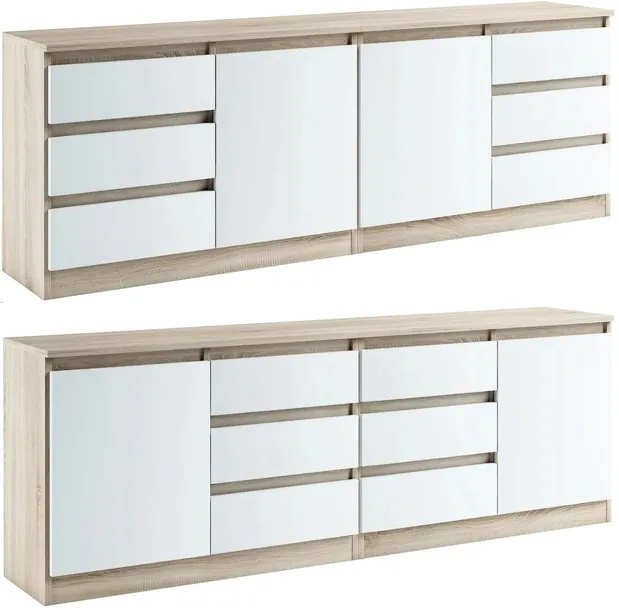 028022 KOMODA / ZESTAW 2d6s/200cm – SONOMA / BIAŁY # KOLORY